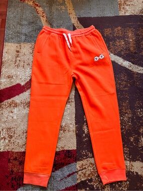 Men's Orange Fleece Joggers
